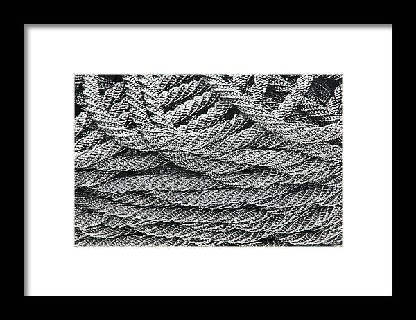 Black And White Gray Ropes Of Pearls Basket Weaves Loops Framed Print featuring the photograph Black and White Gray Ropes of Pearls Basket Weaves Loops 2 8292017 by David Frederick