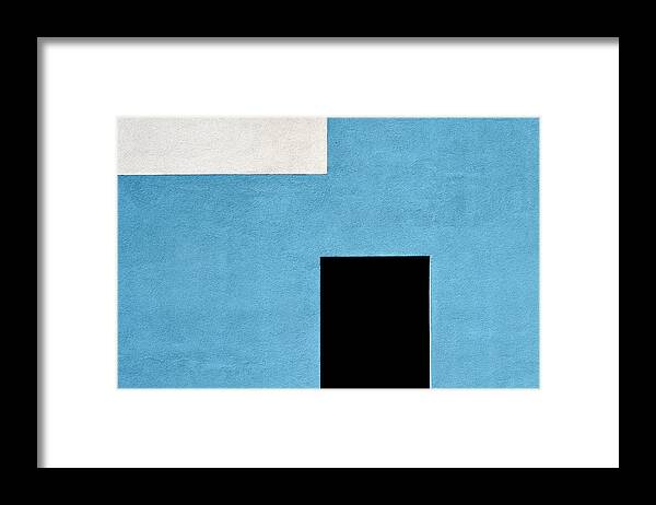 Urban Framed Print featuring the photograph Black and White on Blue by Stuart Allen