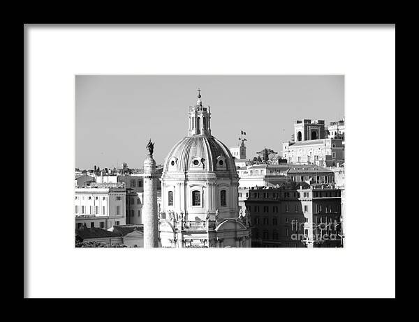 Black And White Framed Print featuring the photograph Black and White Rooftop in Rome by Stefano Senise