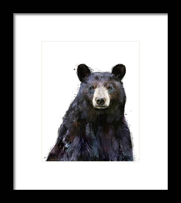 Bear Framed Print featuring the painting Black Bear by Amy Hamilton