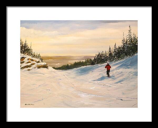 Ski Framed Print featuring the painting Black Bear by Ken Ahlering