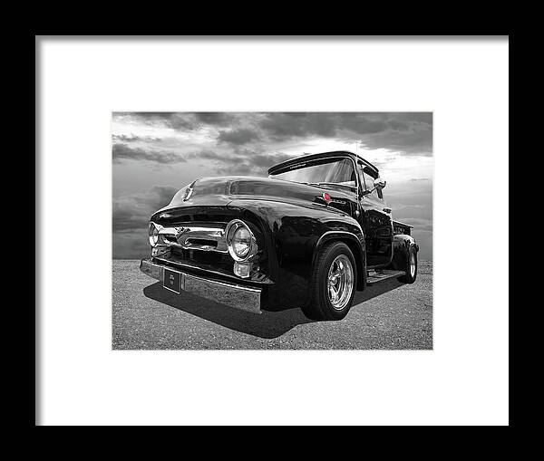 Ford F100 Framed Print featuring the photograph Black Beauty - 1956 Ford F100 by Gill Billington