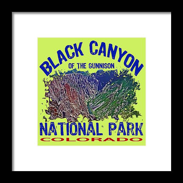 Black Canyon Framed Print featuring the digital art Black Canyon of the Gunnison National Park by David G Paul