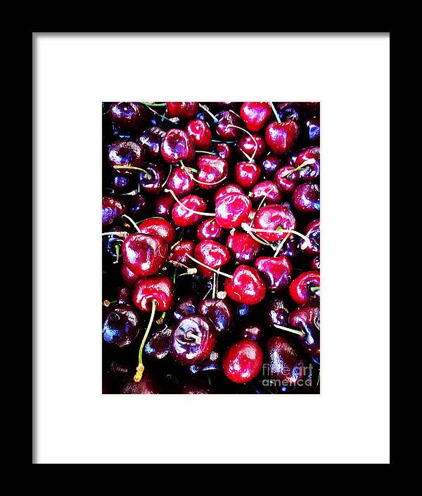 Still Life Framed Print featuring the photograph Black cherries by Jarek Filipowicz