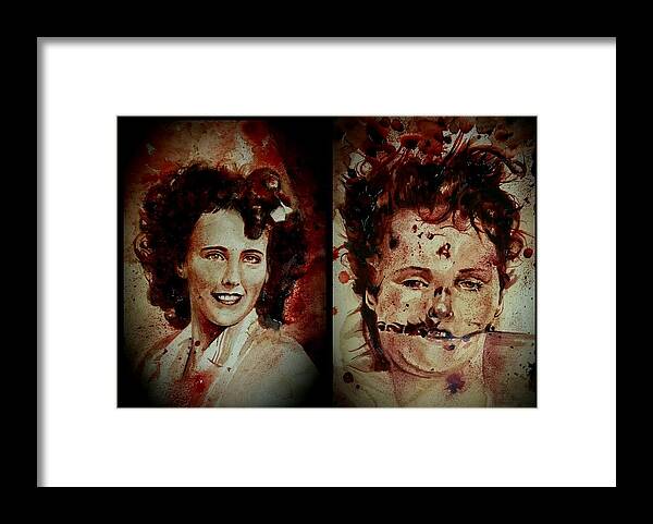 Ryan Almighty Framed Print featuring the painting Black Dahlia Elizabeth Short before and after by Ryan Almighty