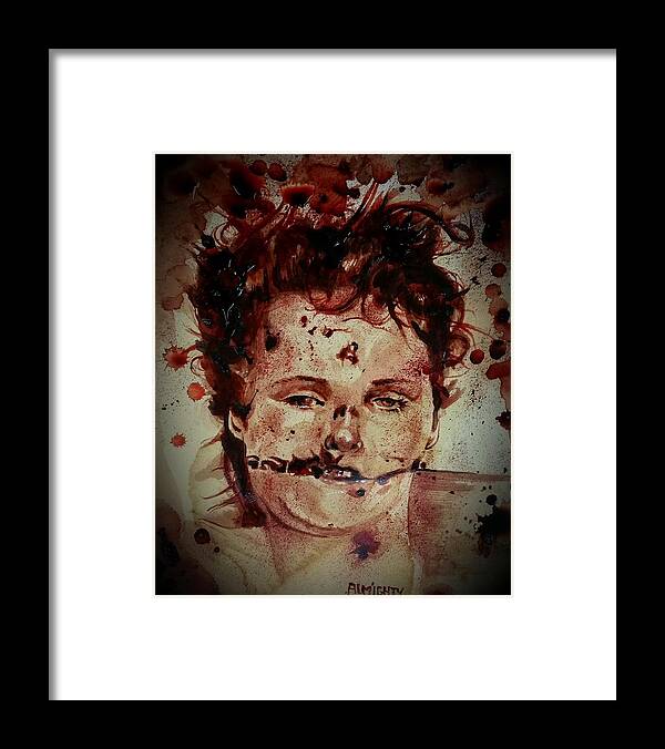 Ryan Almighty Framed Print featuring the painting Black Dahlia by Ryan Almighty