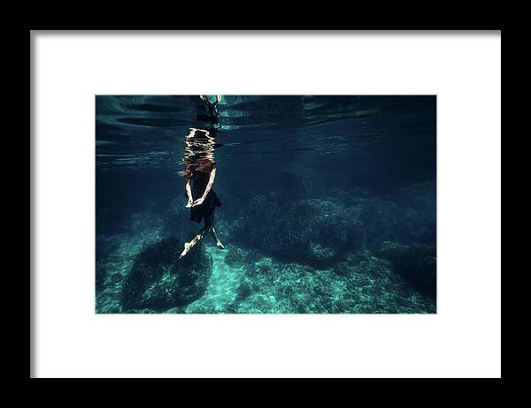 Swim Framed Print featuring the photograph Black Dress II by Gemma Silvestre