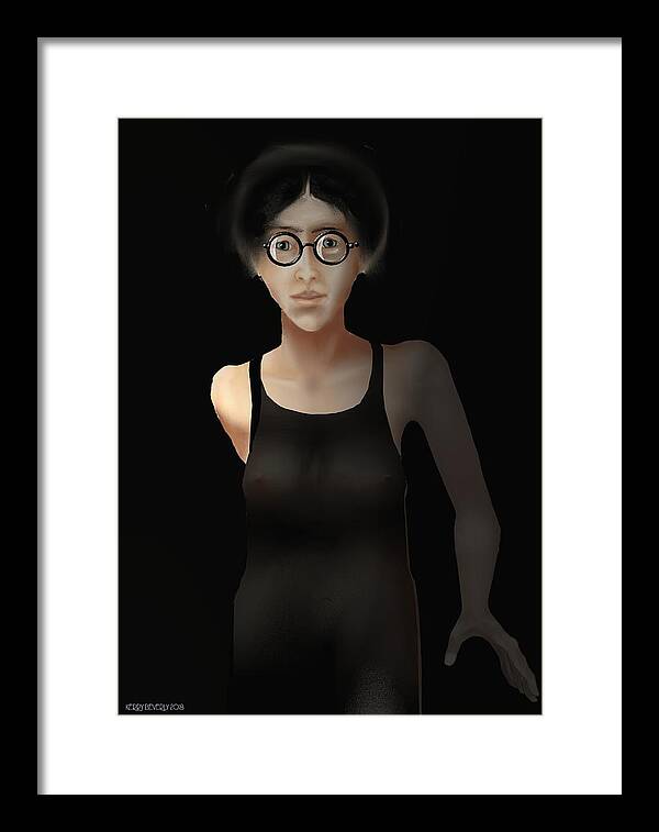 Black Dress Framed Print featuring the digital art Black Dress by Kerry Beverly
