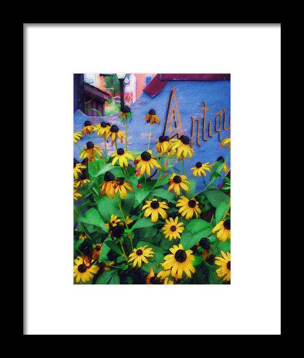 Flowers Framed Print featuring the photograph Black-eyed Susans at the Bag Factory by Sandy MacGowan