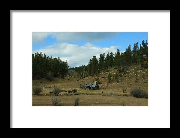 Old Cabin Framed Print featuring the photograph Black Hills Broken Down Cabin by Christopher J Kirby