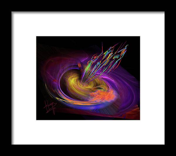 Black Hole Framed Print featuring the painting Black Hole Quartet by DC Langer