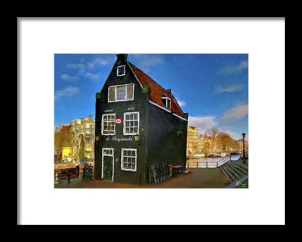 Holland Amsterdam Framed Print featuring the photograph Black House in Jodenbreestraat #1. Amsterdam by Juan Carlos Ferro Duque