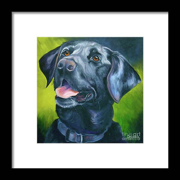 Labrador Retriever Framed Print featuring the painting Black Lab Forever by Susan A Becker