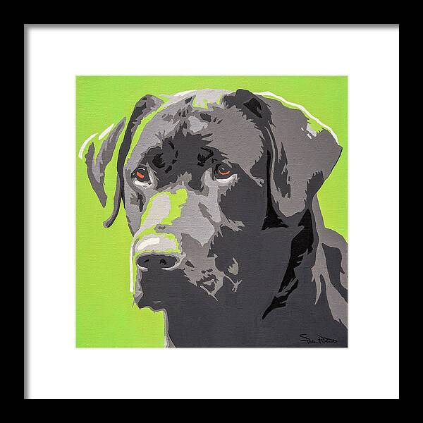 Pet Portrait Framed Print featuring the painting Black Lab by Slade Roberts