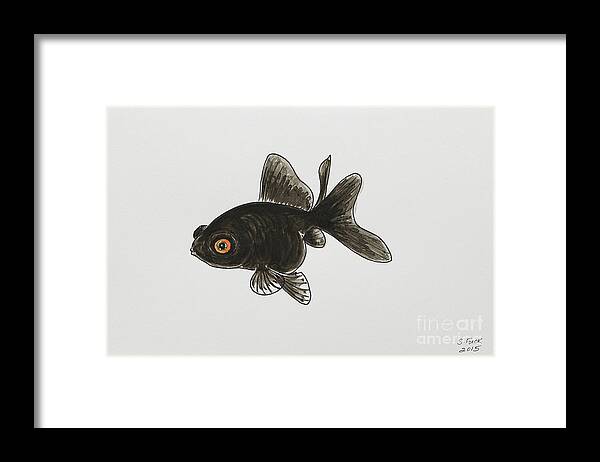 Fish Framed Print featuring the painting Black moor by Stefanie Forck