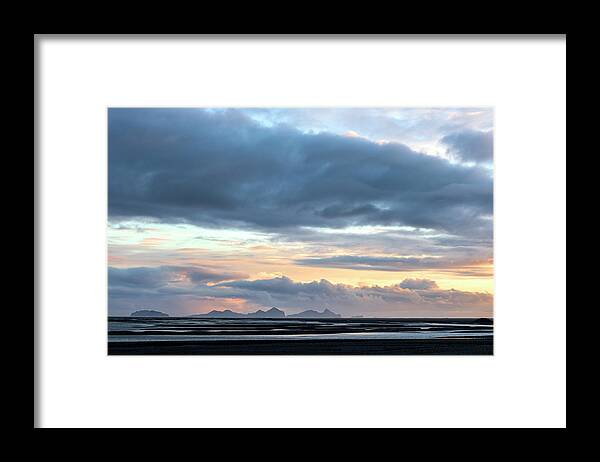 Iceland Framed Print featuring the photograph Black Sand Sunset Iceland by Brad Scott
