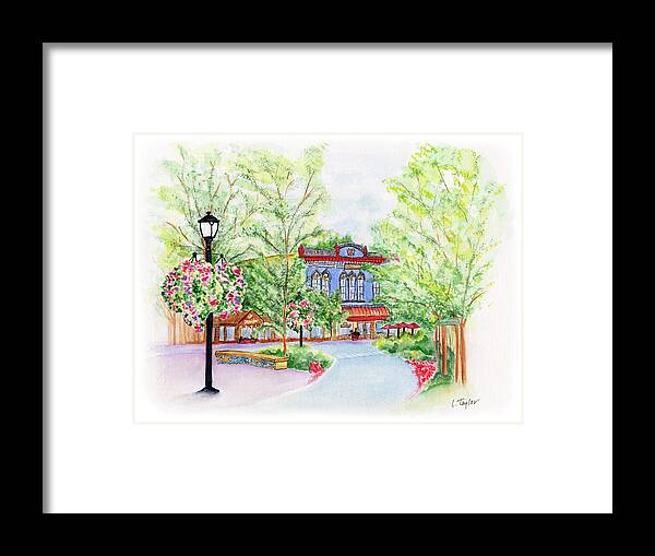 Black Sheep Pub Framed Print featuring the painting Black Sheep on the Plaza by Lori Taylor