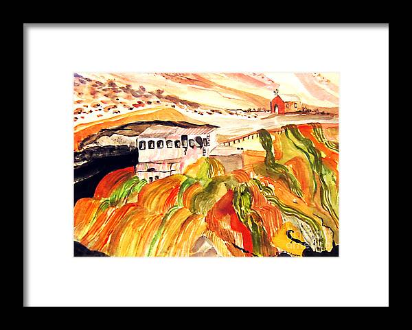 Orange Framed Print featuring the painting Black Waters of the Andes by Marilyn Brooks