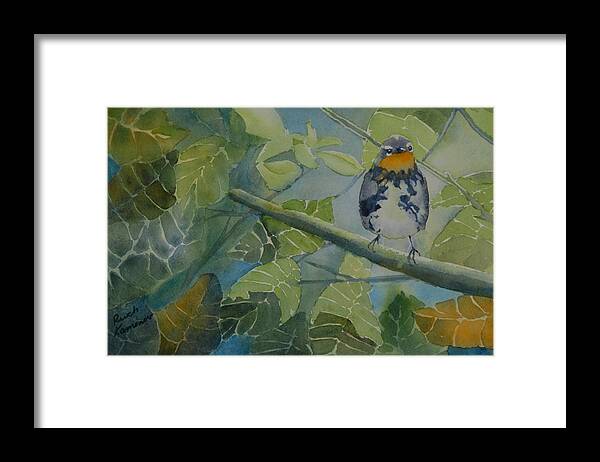 Bird Framed Print featuring the painting Blackburnian Warbler I by Ruth Kamenev