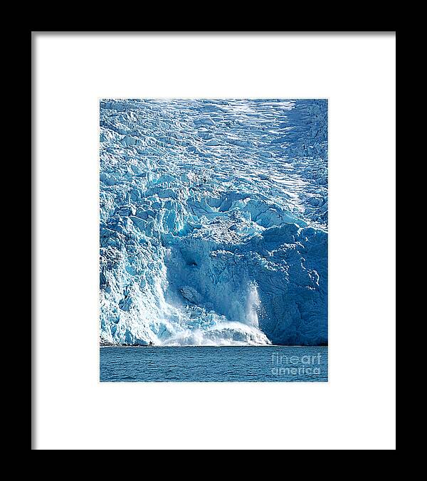 Diane E.berry Framed Print featuring the photograph Blackstone Glacier Calving by Diane E Berry