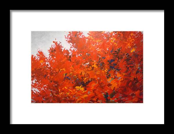 Leaves Framed Print featuring the painting Blaze Maple by Rich Houck
