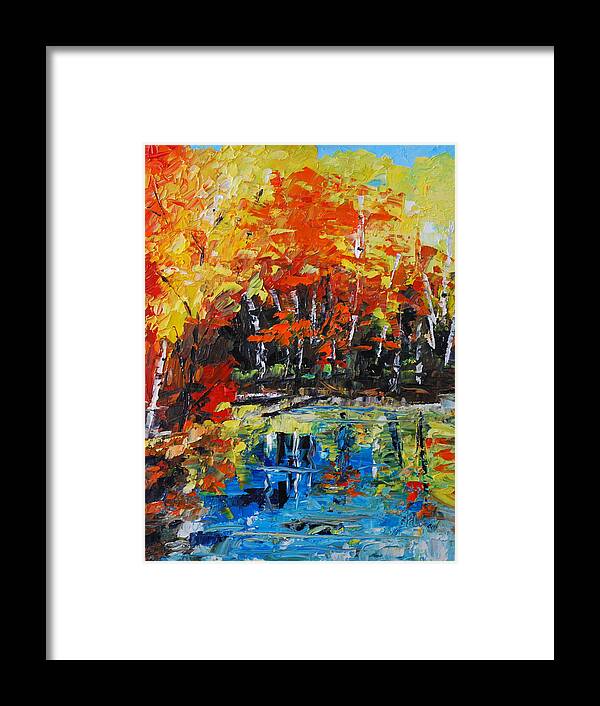  Landscape Framed Print featuring the painting Blazing Reflections by Phil Burton