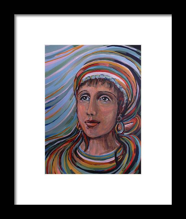 Virgin Framed Print featuring the painting Blessed ART thou by Zofia Kijak
