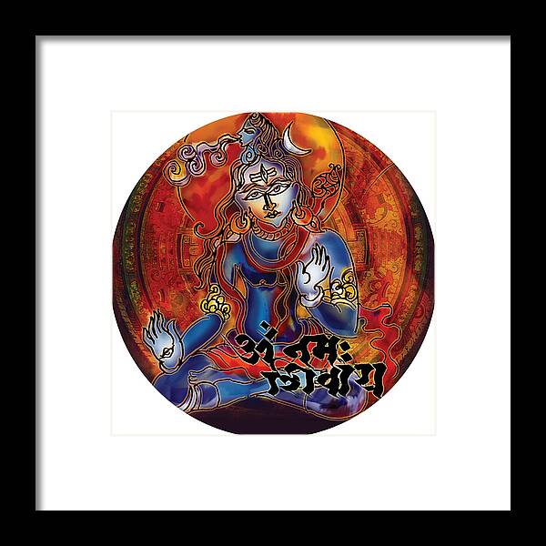  Framed Print featuring the painting Blessing Shiva by Guruji Aruneshvar Paris Art Curator Katrin Suter