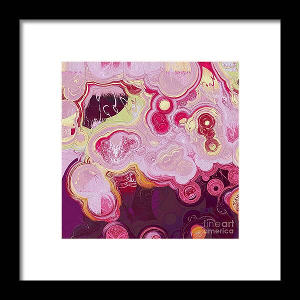 Abstract Framed Print featuring the digital art Blobs - 15c7b by Variance Collections