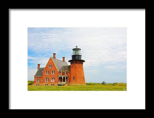 Block Island Framed Print featuring the painting Block Island Southeast Lighthouse Artwork by Lourry Legarde