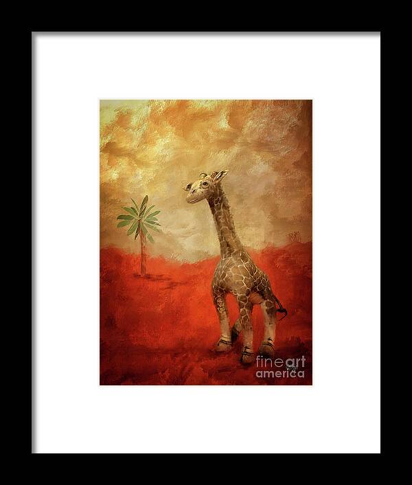 Giraff Framed Print featuring the digital art Block's Great Adventure by Lois Bryan