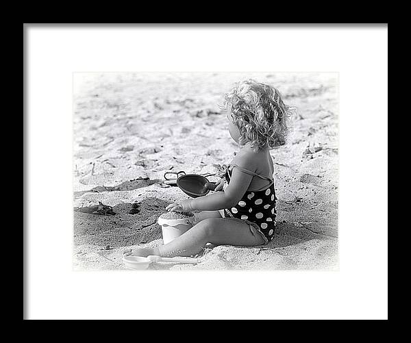 Baby Framed Print featuring the photograph Blond Beach Baby by Lori Seaman