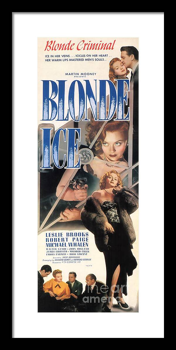 Blonde Ice Framed Print featuring the painting Blonde Ice Film Noir by Vintage Collectables