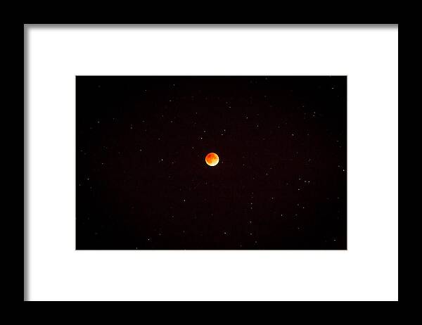 Eclipse Framed Print featuring the photograph Blood Moon and Stars by Jack R Perry
