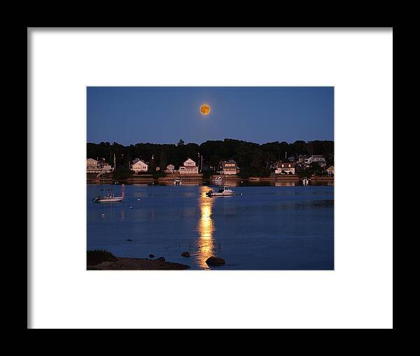 Cape Cod Framed Print featuring the photograph Blood Moon by Bruce Gannon