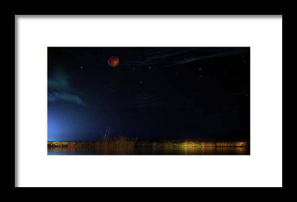 Eclipse Framed Print featuring the photograph Blood Moon Country by Mark Andrew Thomas