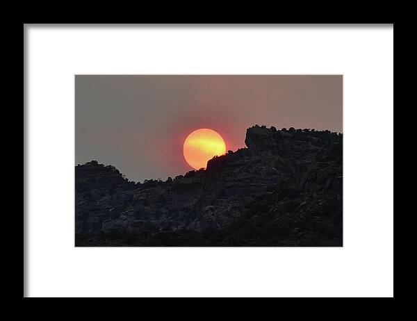 Sun Framed Print featuring the photograph Blood Red Sun, Seen Through Wildfire Smoke by Ben Foster