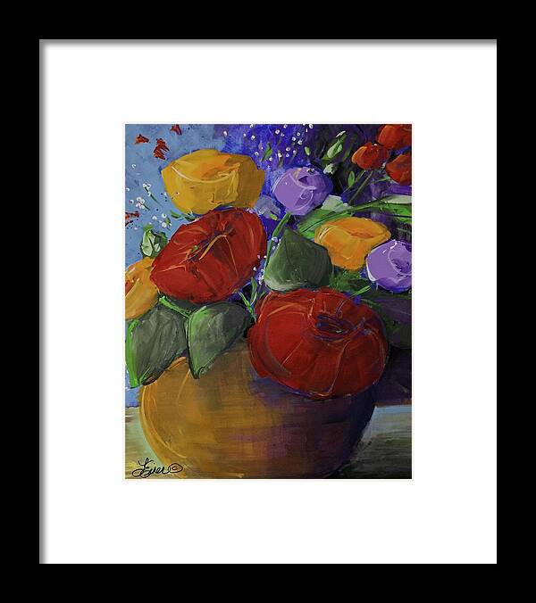 Flower Framed Print featuring the painting Bloom Explosion by Terri Einer