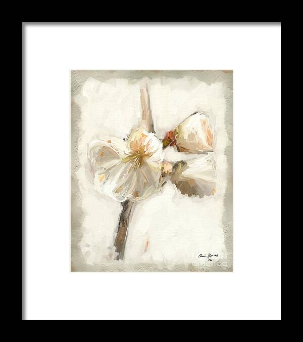 Cream Framed Print featuring the painting Bloom Two by Carrie Joy Byrnes