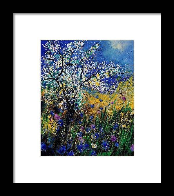 Spring Framed Print featuring the painting Blooming appletree by Pol Ledent