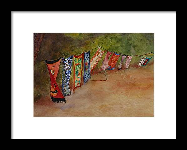 Sari Framed Print featuring the painting Blowin' in the Wind by Ruth Kamenev