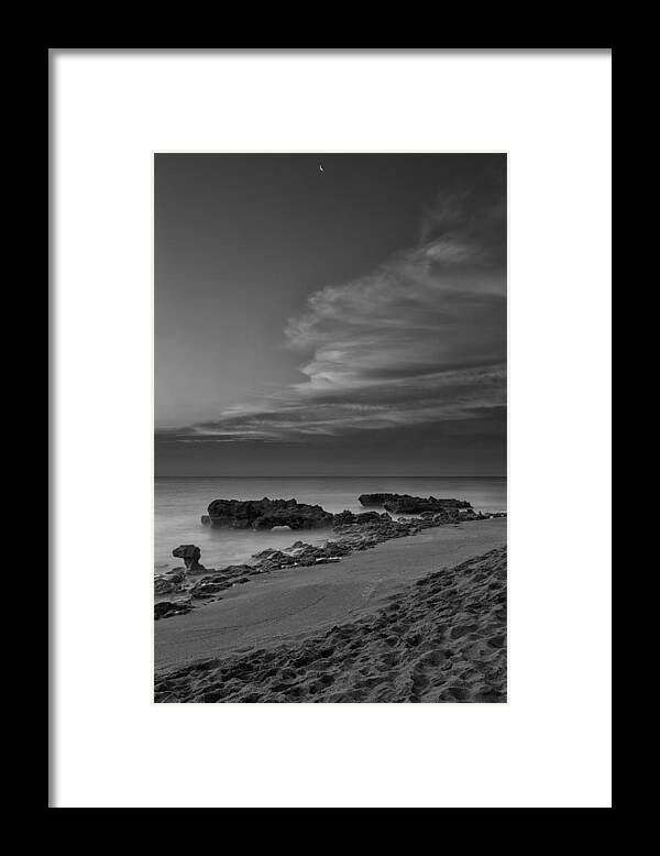 Atlantic Framed Print featuring the photograph Blowing Rocks Black and White Sunrise by Andres Leon