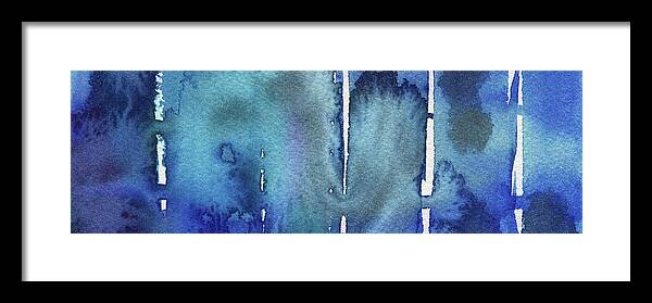 Blue Framed Print featuring the painting Blue Abstract Cool Waters II by Irina Sztukowski