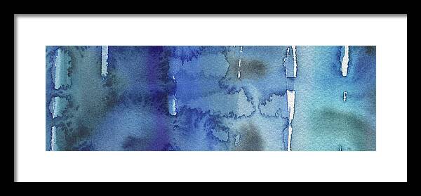 Blue Framed Print featuring the painting Blue Abstract Cool Waters III by Irina Sztukowski