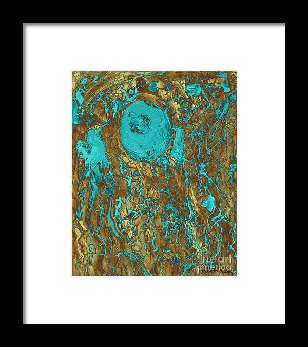 Mixed Framed Print featuring the photograph Blue and Gold Abstract by David Gordon