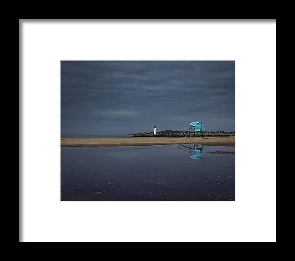 Seascape Framed Print featuring the photograph Blue and Grey by Lora Lee Chapman