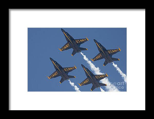Blue Angels Framed Print featuring the photograph Blue Angels Blue Skies by Bob Hislop