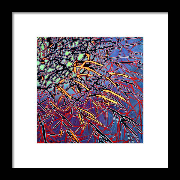 Modern Framed Print featuring the mixed media Blue Barrel Cactus by Anni Adkins