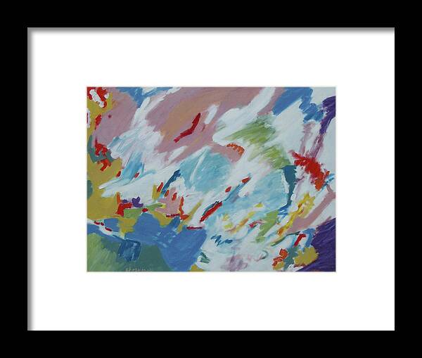 Abstract Framed Print featuring the painting Blue Butterfly by Stan Chraminski