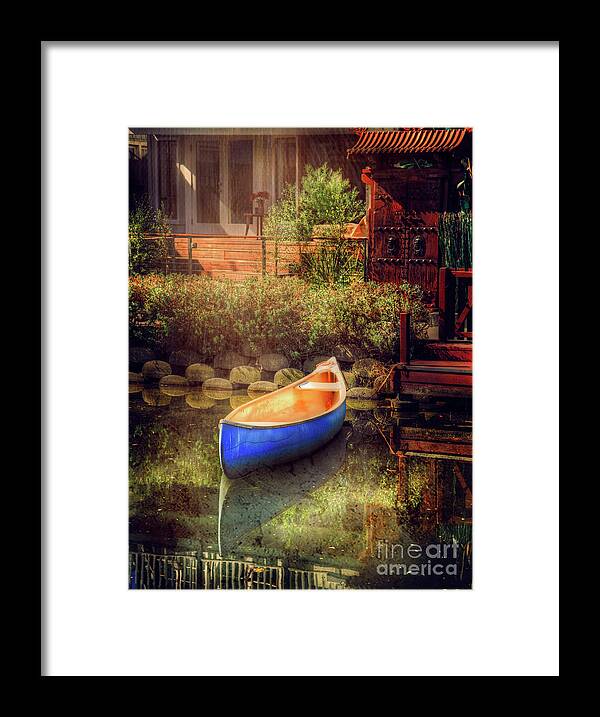 Blue Framed Print featuring the photograph Blue Canoe by Craig J Satterlee